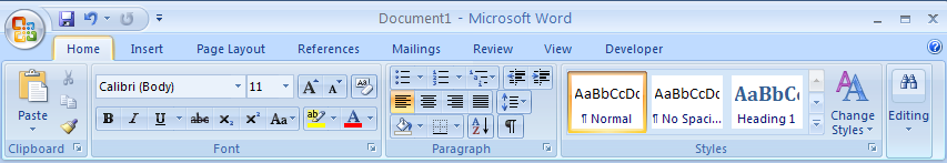 Word provides three types of tabs on the Ribbon.