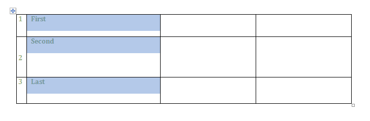 Select the row or column