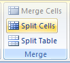 Then click the Split Table button.