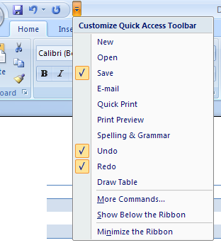 You can customize the toolbar by adding command buttons or groups to it.