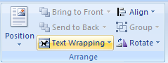 Click the Text Wrapping button