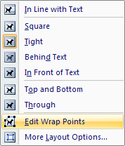 Then click Edit Wrap Points.