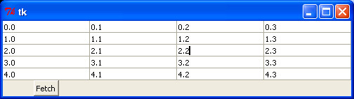 2d table of input fields