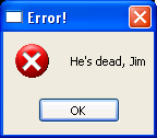 Error dialog