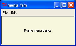 Frame-based menus: for top-levels and components