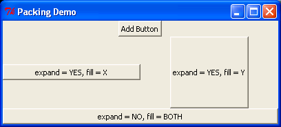 Pack layout manager demonstration.