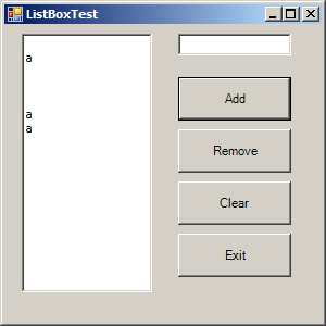 Add, remove and clear list box items