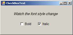 Using CheckBoxes to toggle italic and bold styles