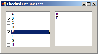 Using the checked list boxes to add items to a list box