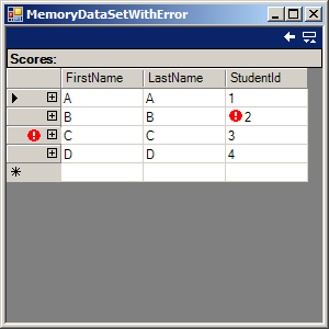 DataGrid with Error mark