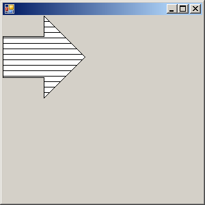 Use HatchBrush with HatchStyle.Horizontal to draw an arrow
