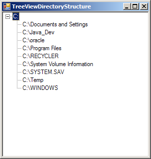 Using a TreeView to display the directory structure