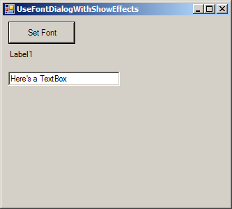 Font dialog showing effects