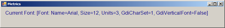 Displaying font metric information