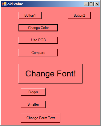 Change Form Size, Text, Background Color and button font