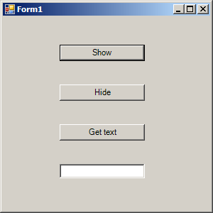Form: show, hide and get data from