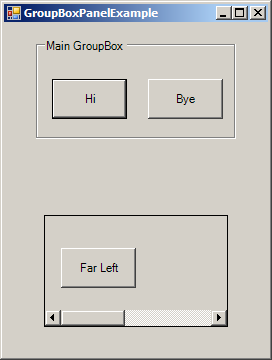 Using GroupBoxes and Panels to hold buttons