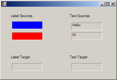 Drag and drop color between label