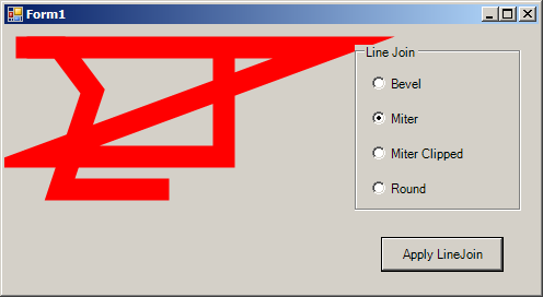 Use RadioButton to control the LineCap
