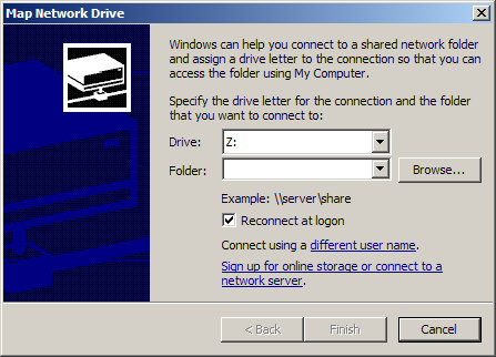 Connect to network drive