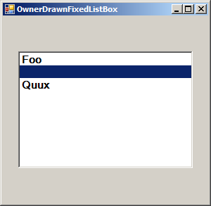 Owner draw ListBox fixed