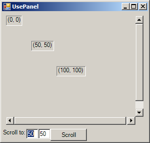 Panel auto scroll position