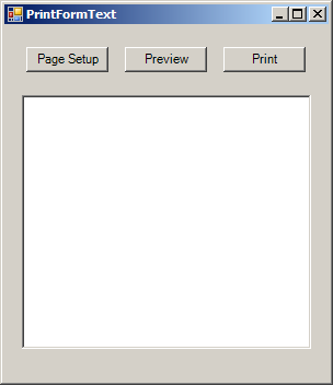 Print text in TextBox to printer and set up page