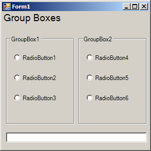 RadioButtons in a GroupBox