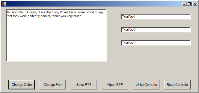 Read and Save controls on a form to a file