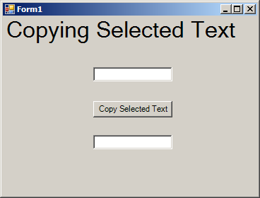 Copy selection text from a TextBox and paste to another