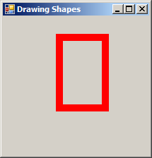 Draw thick rectangle outline in red