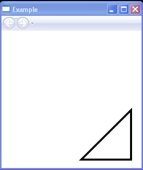 A triangle with a black outline.