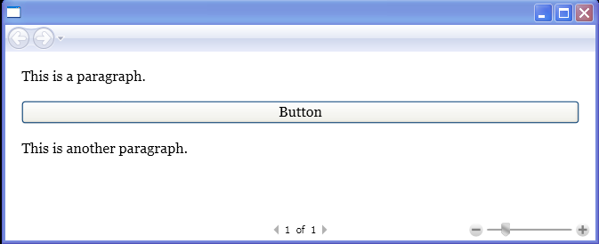 WPF Block U I Container With A Button Along With Paragraph