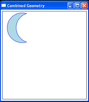 Combine two circles into one shape using CombinedGeometry: Exclude