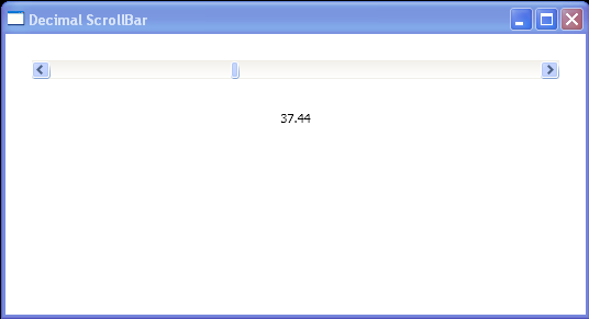 WPF Decimal Scroll Bar Window With Extending I Value Converter