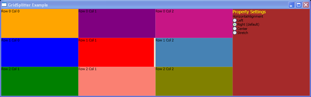 WPF Define A Grid Splitter And Horizontal Alignment Changed