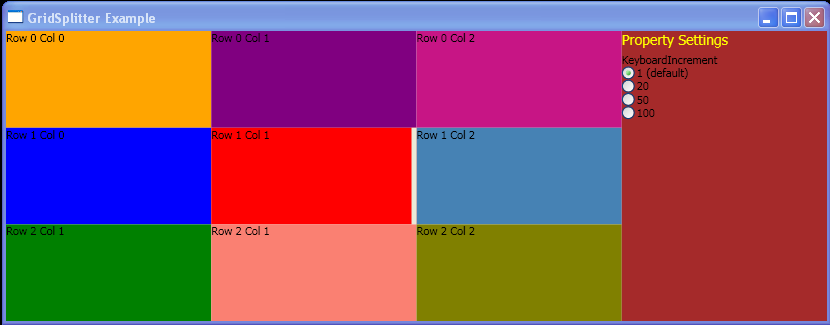 WPF Define A Grid Splitter And Keyboard Increment