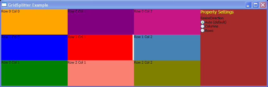 WPF Define A Grid Splitter And Resize Direction Changed