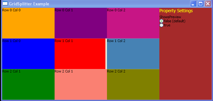 WPF Define A Grid Splitter And Shows Preview Changed