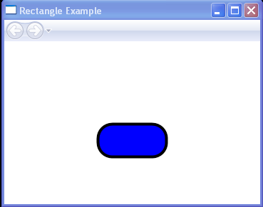 WPF Draws A100 By50 Rectangle With A Solid Blue Fill A Black Outline And Rounded Corners