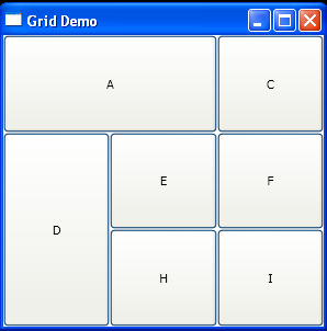 Grid with row and column definition and place buttons to grid cells