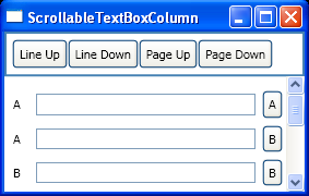 WPF Scrollable Text Box Column