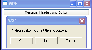 WPF Set Message Header And Button For Message Box