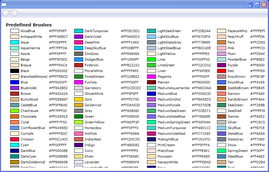 Wpf Brushes Color Chart