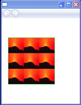 The ImageBrush's content is tiled in this example