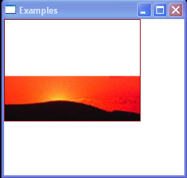 The ImageBrush's content is vertically aligned with the bottom of the output area