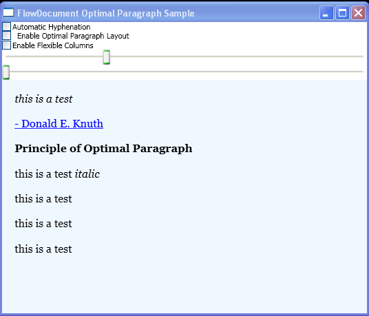 WPF Toggle Hyphenation Optimal Paragraph And Column Flex