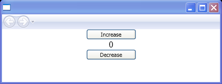 Two repeat buttons that increase and decrease a numerical value.