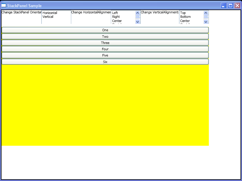 WPF Use Stack Panel To Arrange Child Objects In A Single Line That You Can Align Horizontally Or Vertically