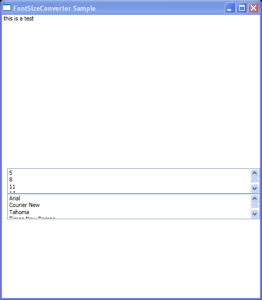 WPF Use The Font Size Converter Class To Convert The Content Of A List Box Item To A Value That Represents The Size Of A Font